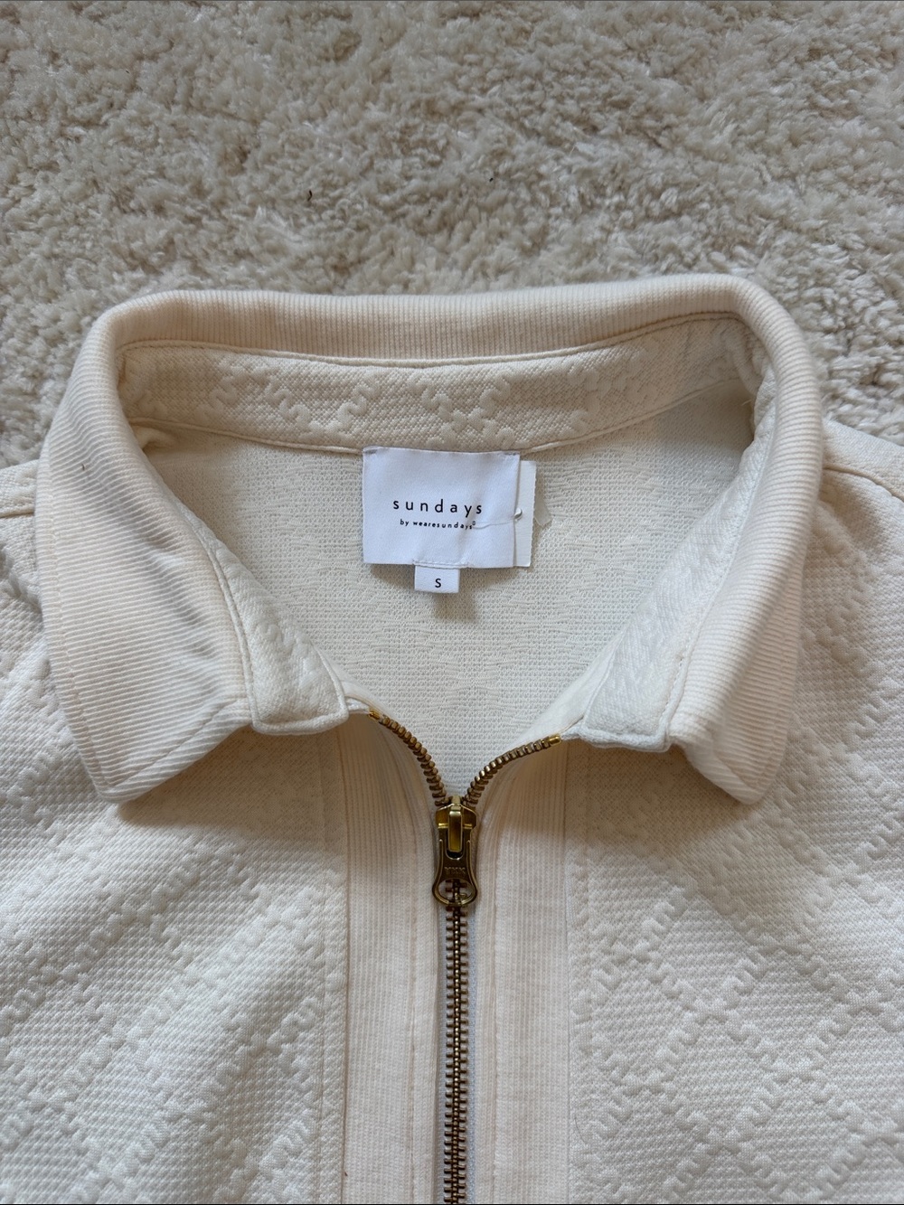 Women’s Sundays Elliot Cream Zip-Front Collared Dress - Picture 2 of 4